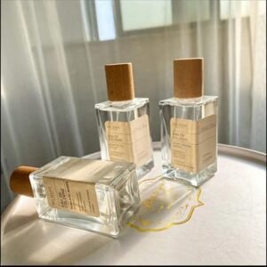 Square Bottle Bamboo Caps 50ml