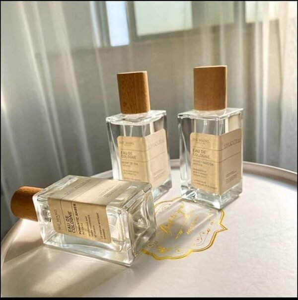 Square Bottle Bamboo Caps 50ml